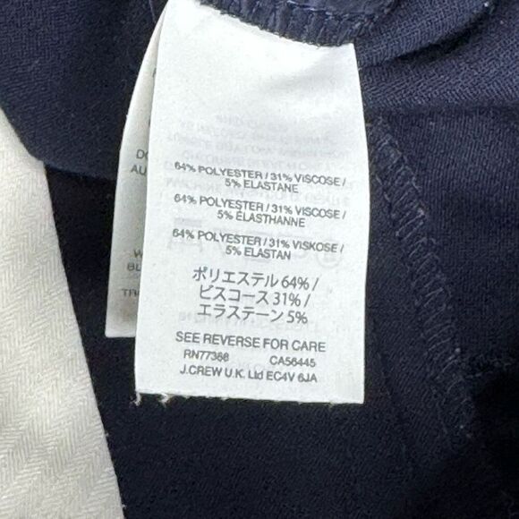 J. Crew navy blue Cameron high rise slim cropped pants size 14 - Picture 13 of 14